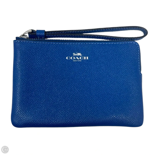 Corner Zip Wristlet Designer By Coach, Size: Small