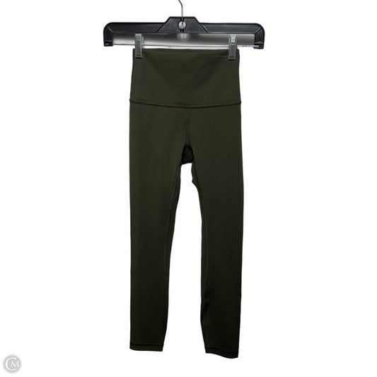 Athletic Leggings By Lululemon In Green, Size: 0