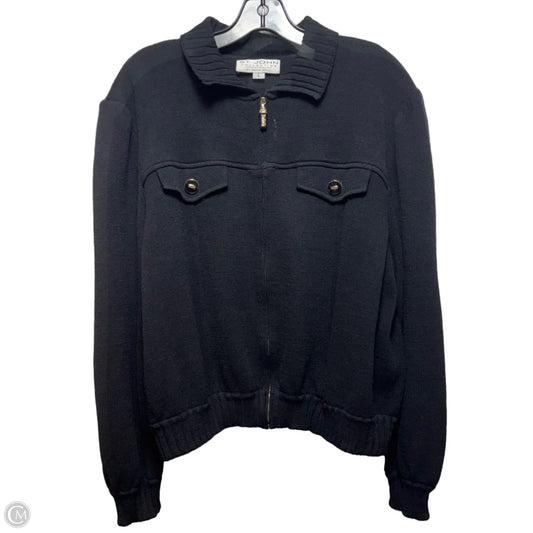 Jacket Luxury Designer By St John Collection In Black, Size: L