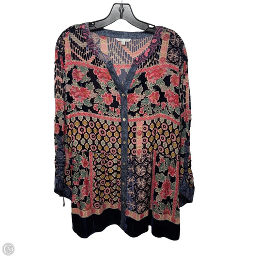 Top Long Sleeve By John Mark In Multi-colored, Size: 2x