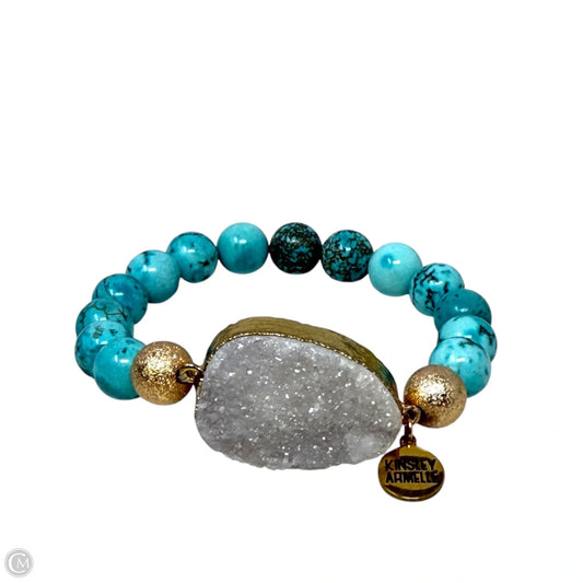 Stone Collection Aqua Marine Beaded Stretch Bracelet By Kinsley Armelle