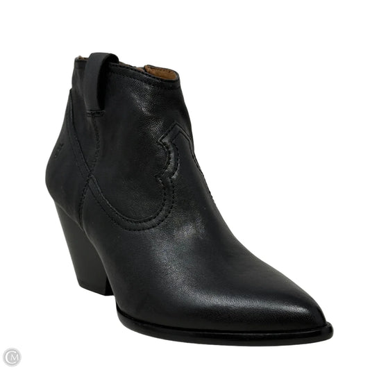 Reina Leather Booties Designer By Frye In Black, Size: 7.5