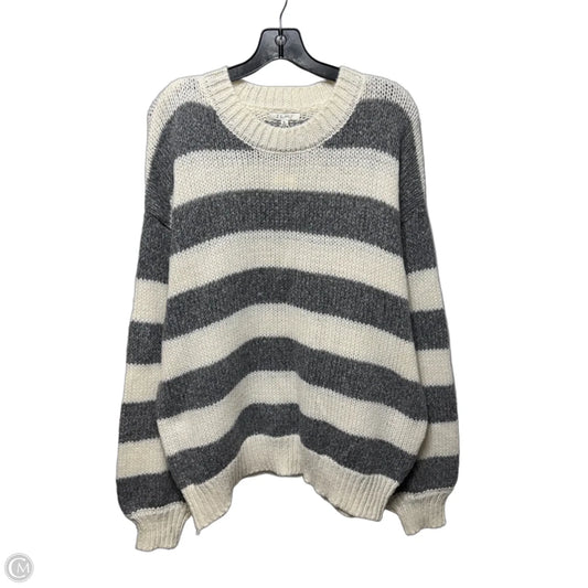 Anders Stripe Sweater By Z Supply In Classic Heather Gray Striped Pattern, Size: Xl
