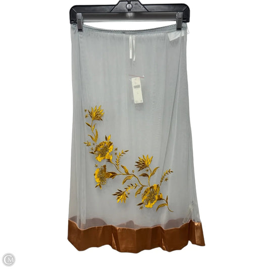 Mesh Embroidered Layering Skirt Midi By Anthropologie In Multi-colored, Size: Xs