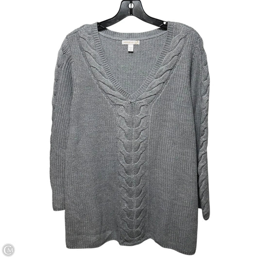 Sweater By Westport In Grey & Silver, Size: 2x
