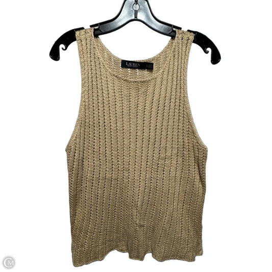 Top Sleeveless By Lauren By Ralph Lauren In Tan, Size: L