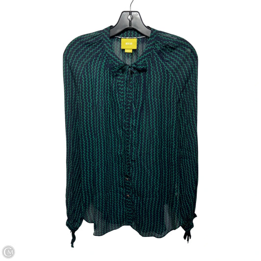 Top Long Sleeve By Maeve In Blue & Green, Size: XS