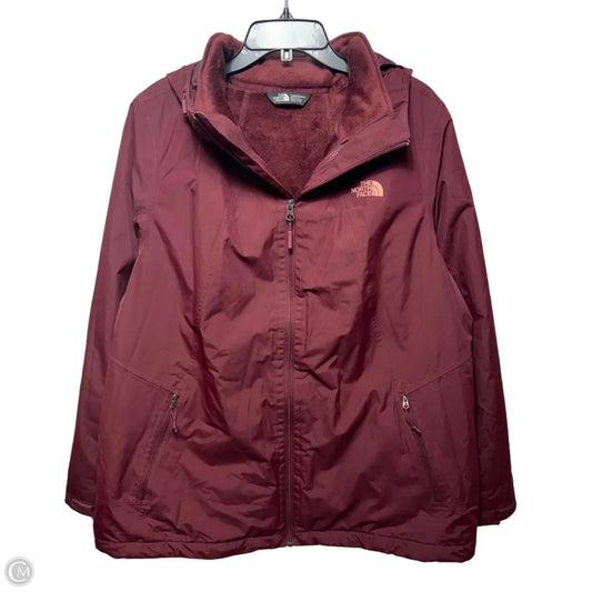 Arrowood Fleece Lined Windbreaker Jacket By The North Face In Maroon, Size: Xxl