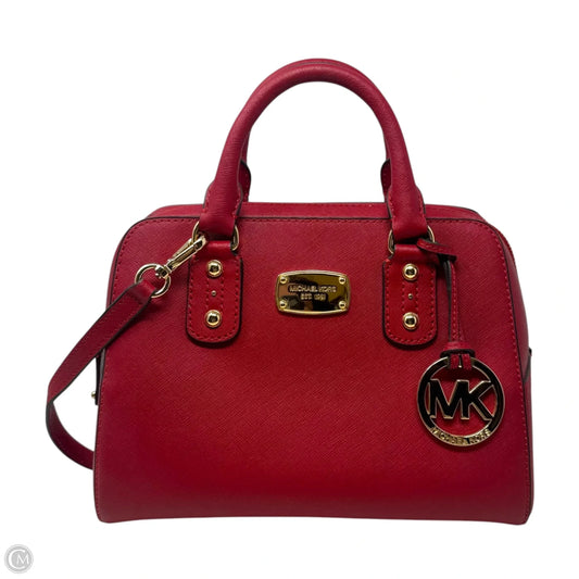 Saffiano Satchel Handbag Leather By Michael By Michael Kors, Size: Medium