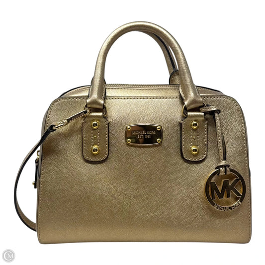 Metallic Satchel Handbag Leather By Michael By Michael Kors, Size: Medium