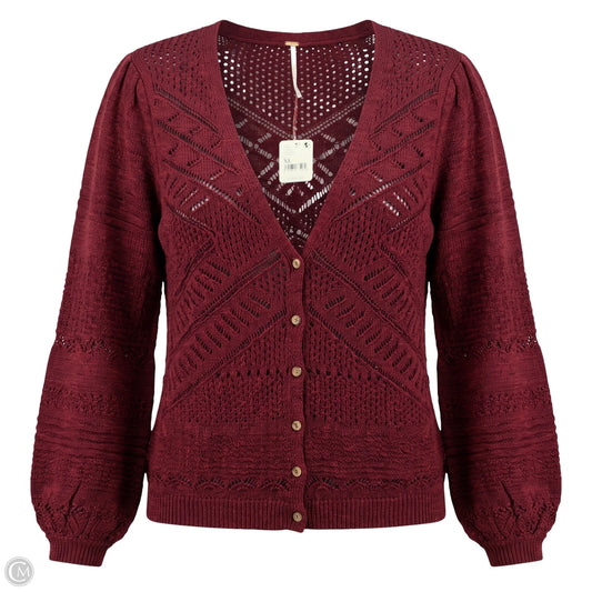 Made You Look Cardi Sweater By Free People In Red, Size: XL