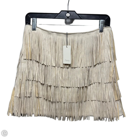 Fringe Skirt Mini & Short By Flawless In Cream, Size: M