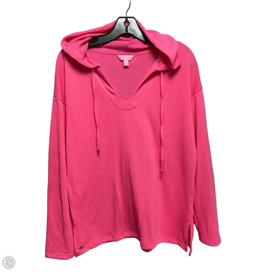 Hoodie Sweater Designer By Lilly Pulitzer In Pink, Size: L