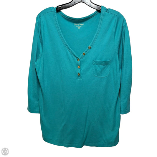Top Long Sleeve Designer By Lilly Pulitzer In Aqua, Size: L