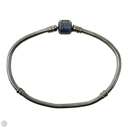 Snake Charm Chain Bracelet with Blue Pavé Barrel Clasp By Pandora