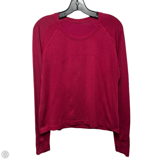 Athletic Top Long Sleeve Crewneck By Lululemon In Red, Size: 12