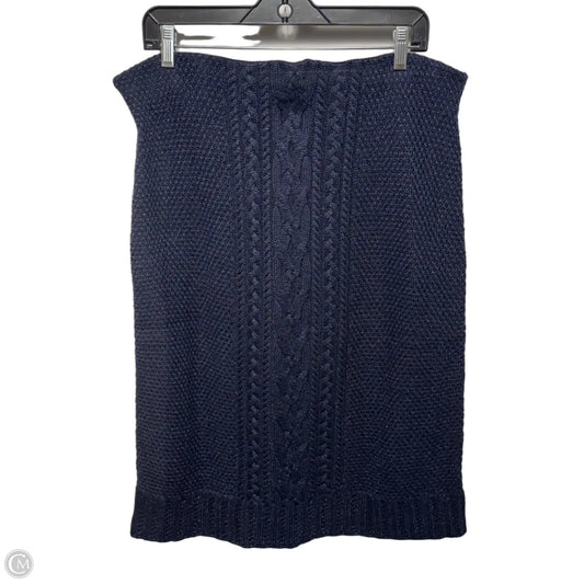 Metallic Knit Skirt Midi By Talbots In Navy, Size: Lp