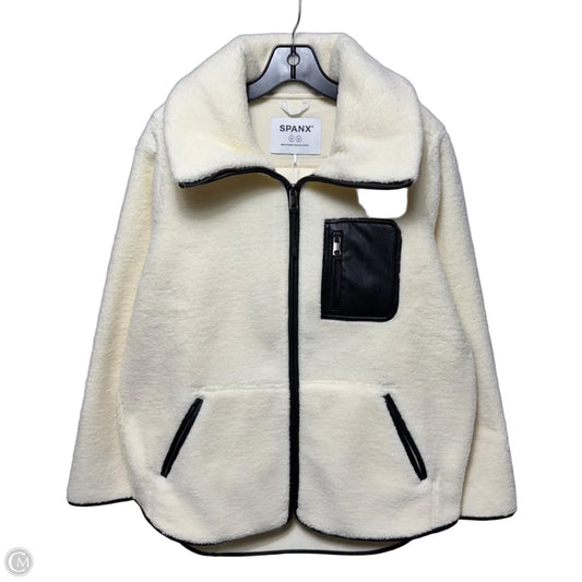 Fleece Full Zip Jacket By Spanx In Cream, Size: M
