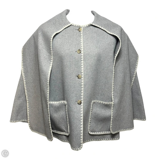 Contrast Stitch Cape Coat By Marc New York In Grey, Size: M