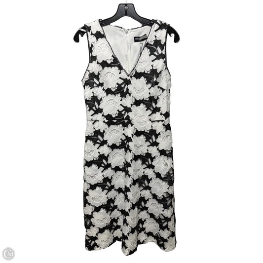 Floral Lace Dress Designer By Karl Lagerfeld In Black & White, Size: 6
