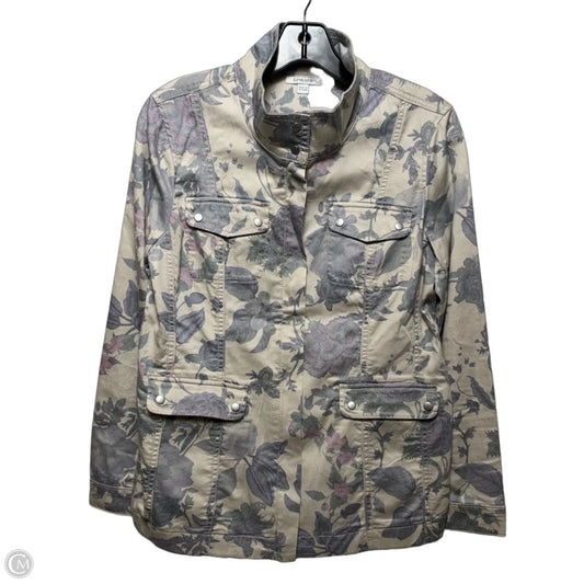 Jacket Utility By Chicos In Floral Print, Size: S