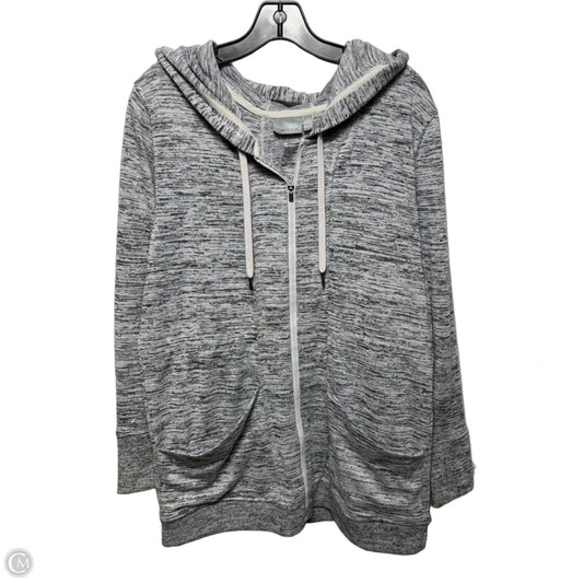 Zip Athletic Top Long Sleeve Hoodie By Athleta In Grey, Size: M