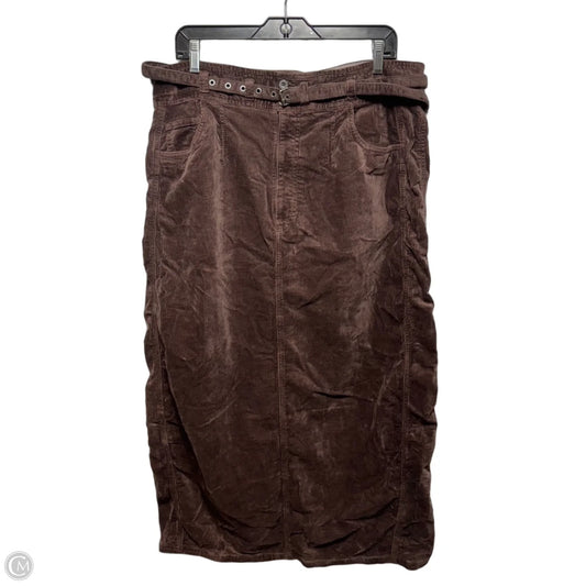 Corduroy Skirt Maxi By Pilcro In Brown, Size: 14