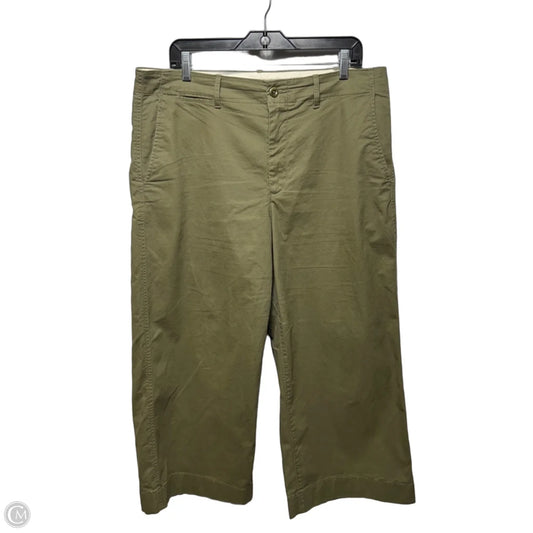 Cropped Wide Leg Pants By Polo Ralph Lauren In Green, Size: 14