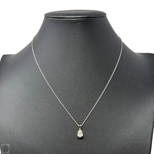 CZ Teardrop Necklace Sterling Silver