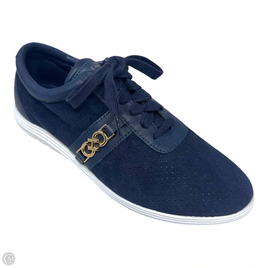 Suede Perforated Shoes Sneakers By Cole-haan In Navy, Size: 6