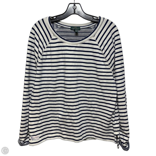 Top Long Sleeve By Lauren By Ralph Lauren In Striped Pattern, Size: Xl