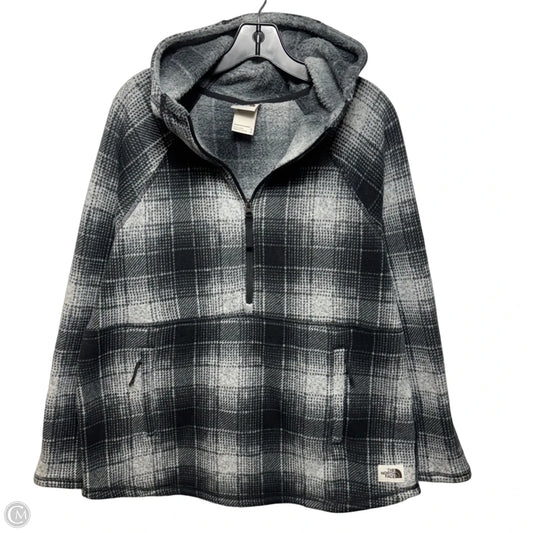 Half Zip Sweatshirt Hoodie By The North Face In Plaid Pattern, Size: Xl