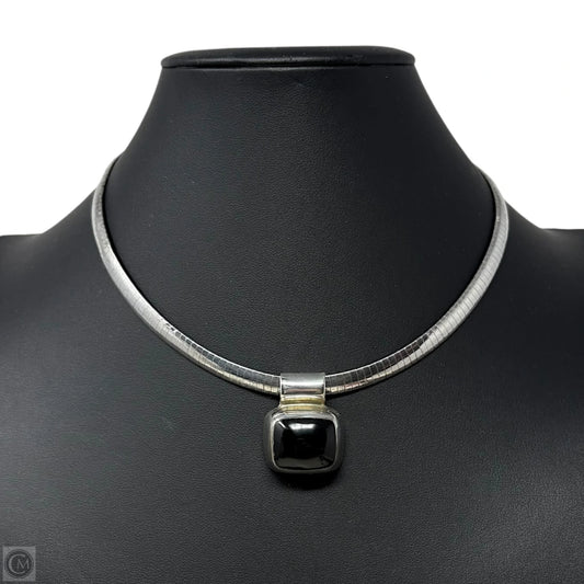 Mexican Onyx & Sterling Pendant on Italian Sterling Silver Omega Chain Necklace