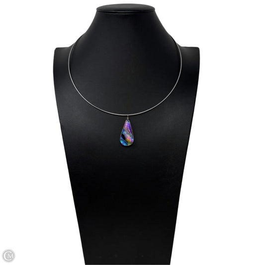 Dichroic Glass Teardrop Pendant Necklace