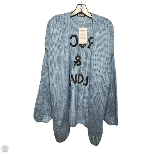 Sweater Cardigan By Prettygarden In Blue, Size: L