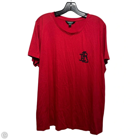 Top Short Sleeve By Lauren By Ralph Lauren In Red, Size: 2x