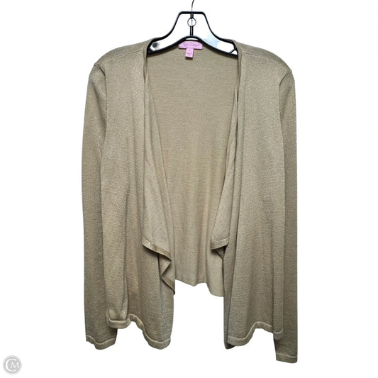 Sweater Cardigan Designer By Lilly Pulitzer In Gold, Size: S
