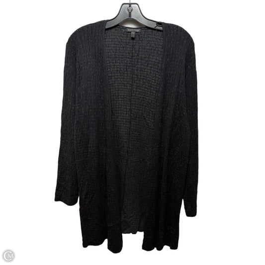 Textured Silk Blend Sweater Cardigan By Eileen Fisher In Black, Size: L