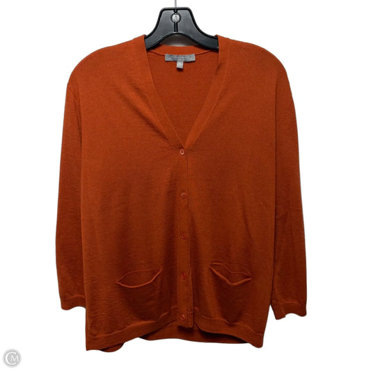 Cashmere Sweater Cardigan Designer By Neiman Marcus In Orange, Size: Xl