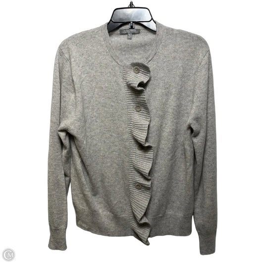 Cashmere Sweater Cardigan Designer By Neiman Marcus In Grey, Size: Xl