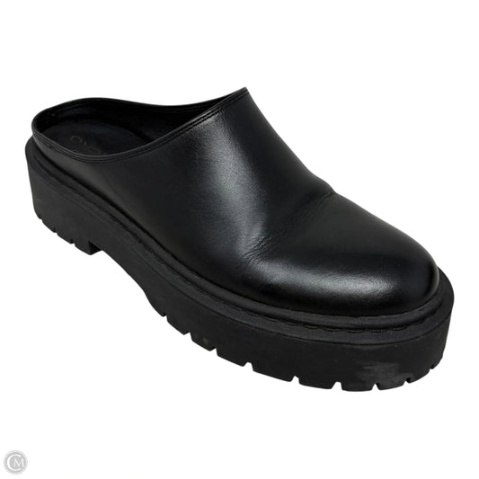 Chunky Clog Shoes Flats By Pilcro In Black, Size: 10