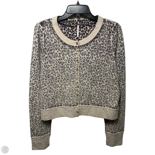Sweater Cardigan By Free People In Animal Print, Size: L