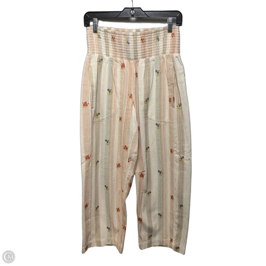 Smocked Waist Barrel Leg Pants By Pilcro In Multi-colored, Size: Xs