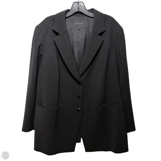 Blazer Designer By Lafayette 148 In Black, Size: 18