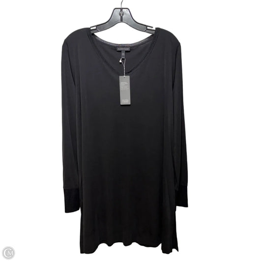 Silk V Neck Tunic Long Sleeve By Eileen Fisher In Black, Size: Xl