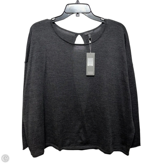 Open Back Merino Sweater By Eileen Fisher In Grey, Size: Xl