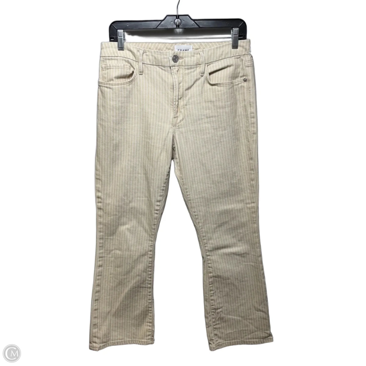 Cropped Mini Boot Pants By Frame In Striped Pattern, Size: 4/27