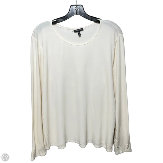 Silk Top Long Sleeve By Eileen Fisher In Cream, Size: Xl