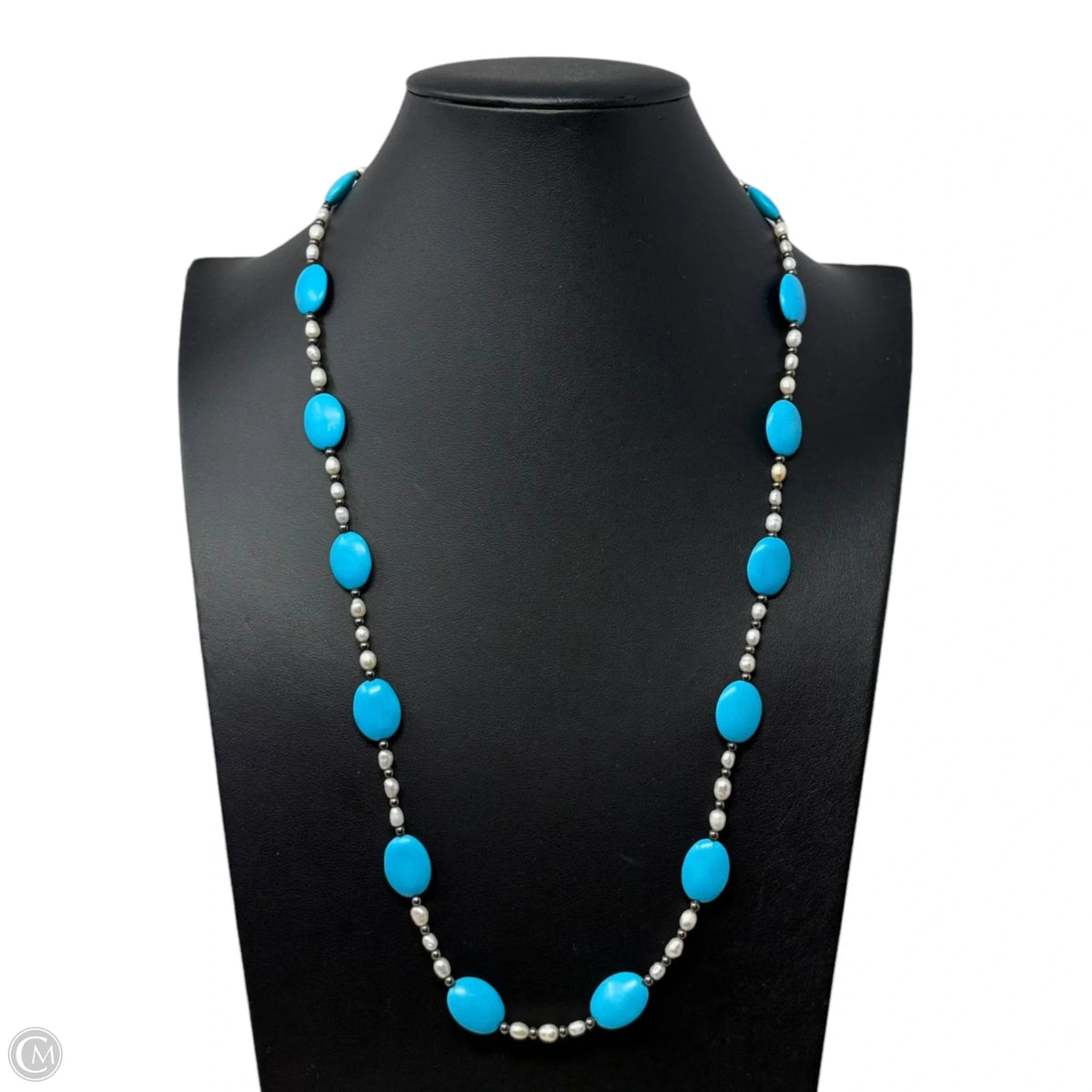 Blue Stone & Seed Bead Necklace