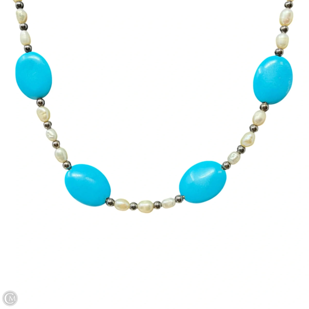 Blue Stone & Seed Bead Necklace